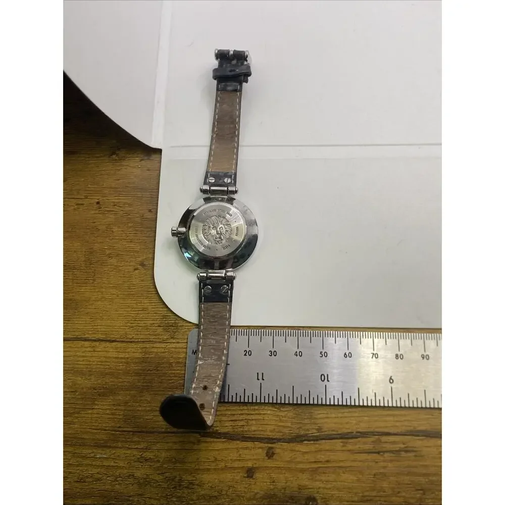 Anne Klein Womens Silver Black Band Watch New Battery